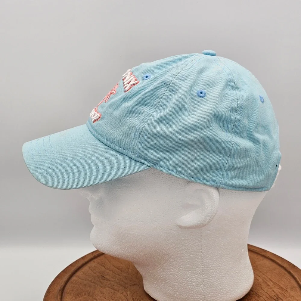 Maui Nix‎ Surf Shop Youth Snapback Hat Pastel Blue Pink Palm Trees Pukka Kid Cap